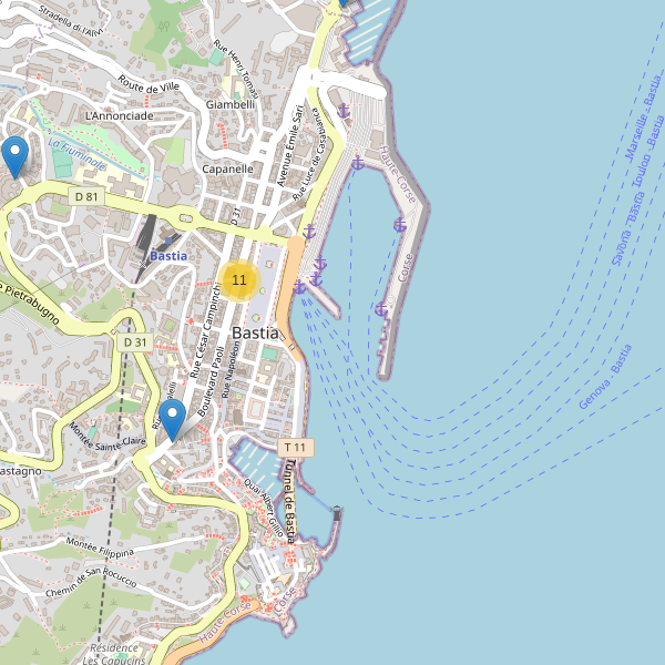 Carte des guichets-automatiques à Bastia Thumbnail