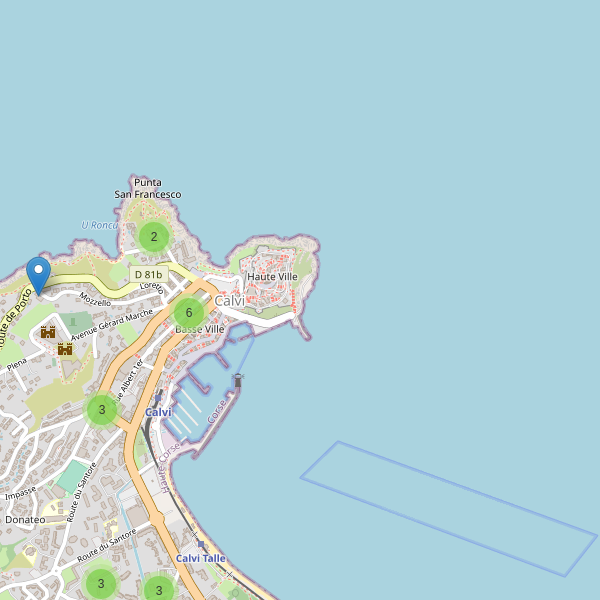 Carte des hotels à Calvi Thumbnail