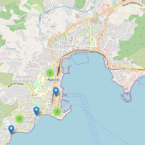 Carte des monuments à Ajaccio Thumbnail