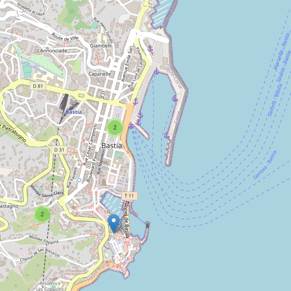 Carte des monuments à Bastia Thumbnail