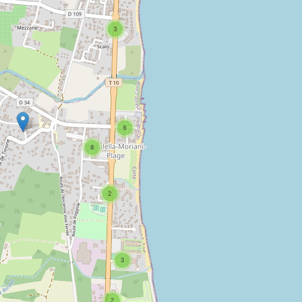 Carte des parkings à Padulella-Moriani-Plage Thumbnail