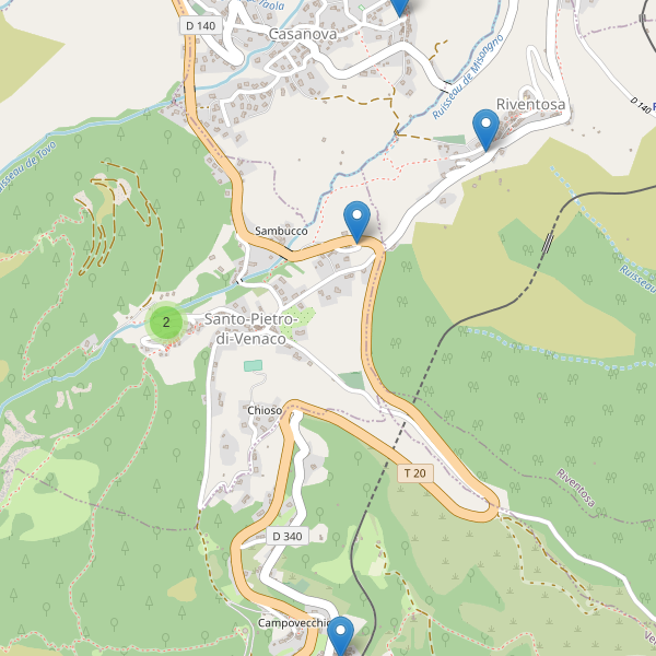 Carte des parkings à Santo-Pietro-di-Venaco Thumbnail