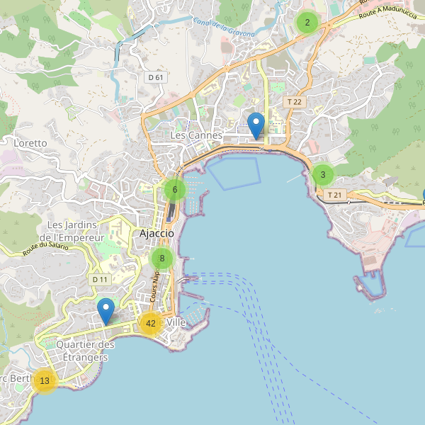 Thumbnail Carte des restaurants à Ajaccio