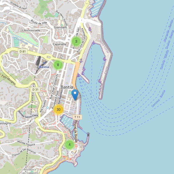 Thumbnail Carte des restaurants à Bastia