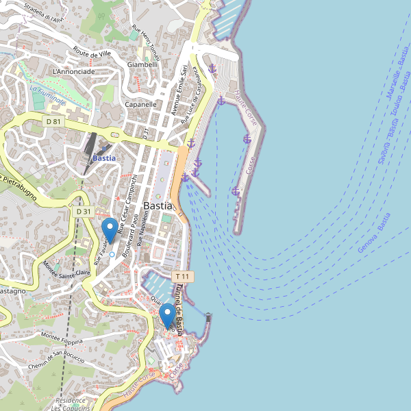 Carte des theatres à Bastia Thumbnail